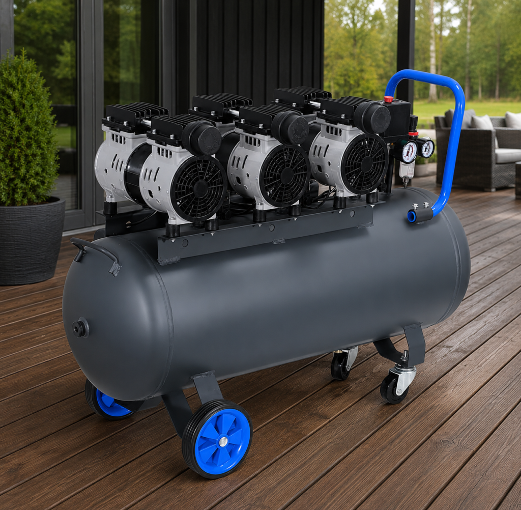 Kompressor õlivaba 100l 3x2000W