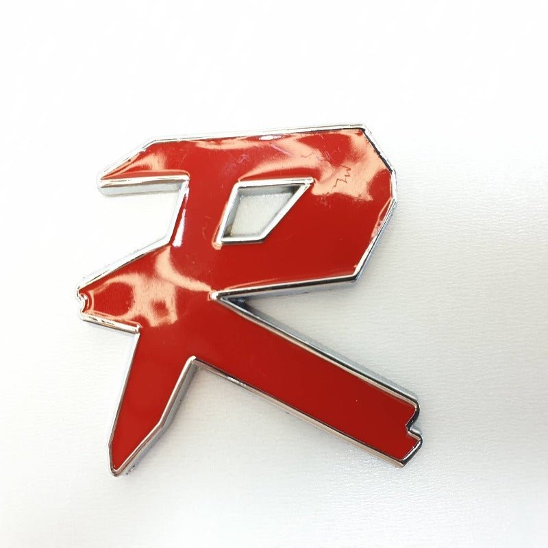 Punane ja hõbedane 3D-autokleebis R, 16 × 9 cm 04351-C