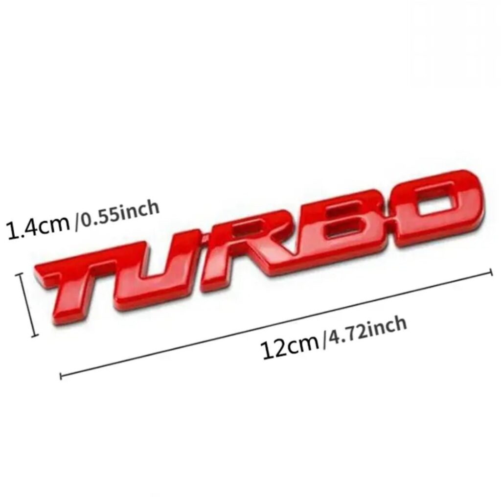 Punane 3D Turbo autokleebis 16 × 9 cm 04351TP