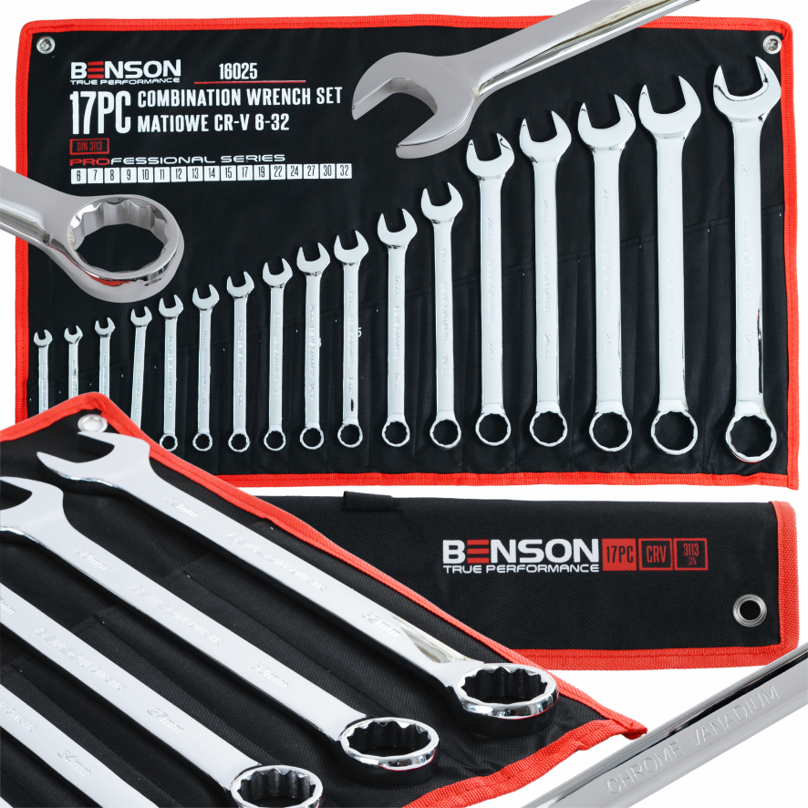 Benson by Black 17-osaline leht-silmusvõtmete komplekt 6–32 mm 16025