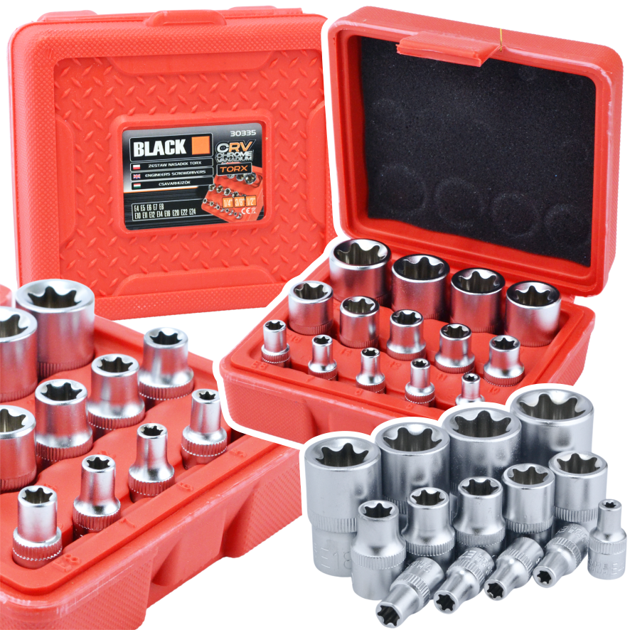 14-osaline E-Torx padrunite komplekt E4–E24 30335
