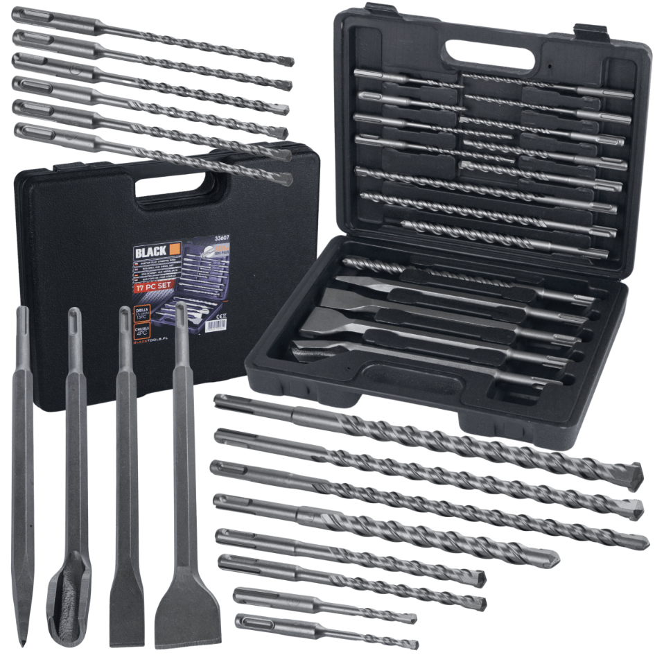 Black SDS Plus puuride ja meislite komplekt, 17 tk 33607