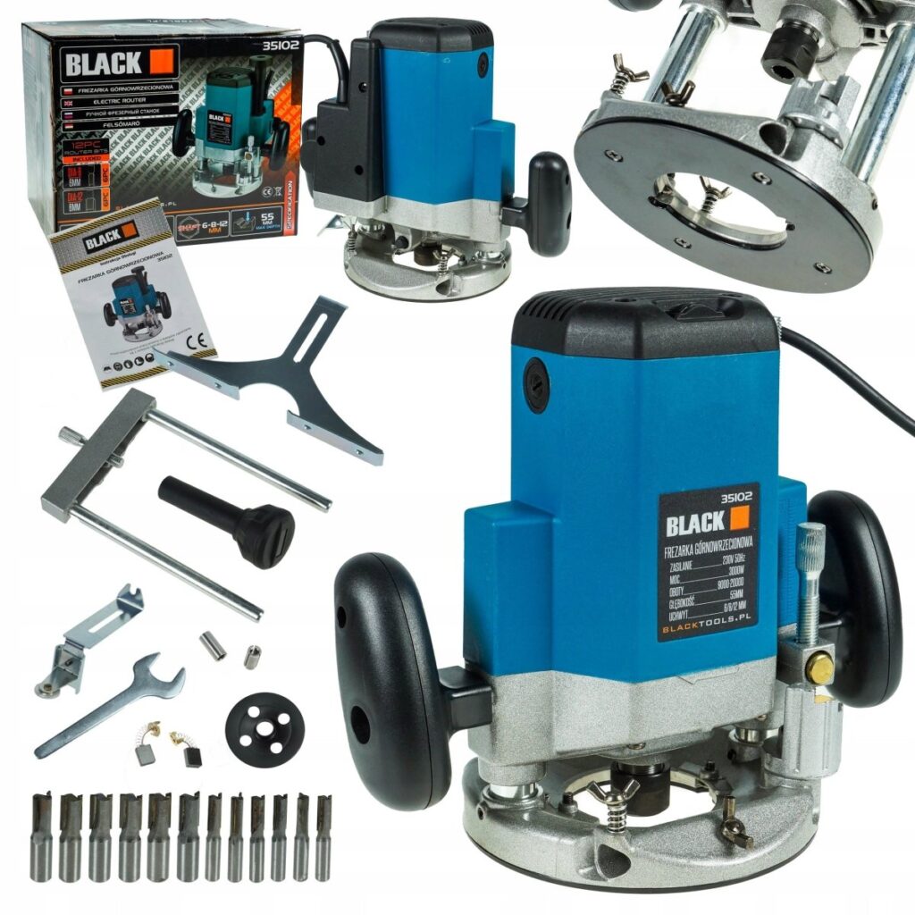 Black süvisfrees 3000 W, 55 mm, 9000–20 000 p/min, 6/8/12 mm, 230 V 35102