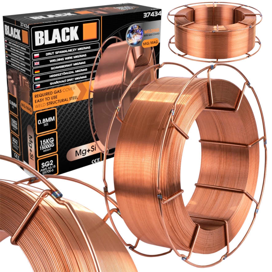 MIG/MAG keevitustraat SG2 ER70S-6 0,8 mm 15 kg Black 37434