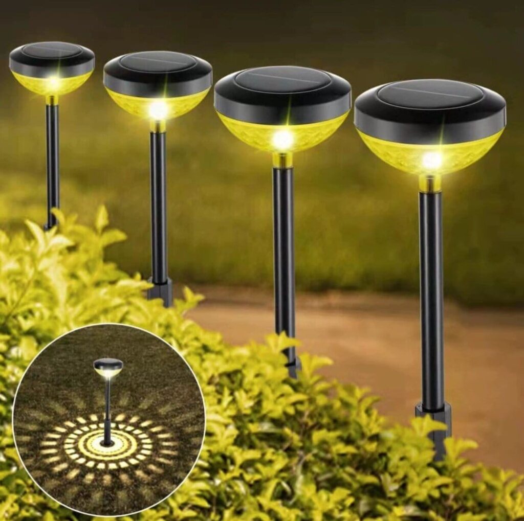 4 tk päikeseenergial töötavaid LED-aiarajavalgusteid 4078
