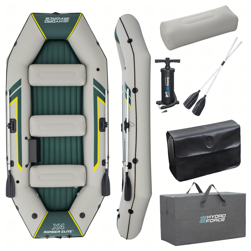Bestway täispuhutav pontoonpaat Ranger Elite X4 320 × 148 cm aerude ja pumbaga 65157
