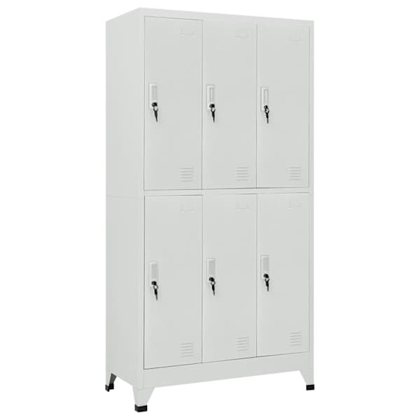 Lukustatav hoiukapp 6 kapiga, terasest 90 × 45 × 180 cm, hall