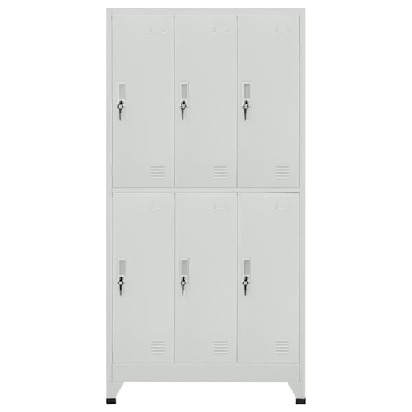Lukustatav hoiukapp 6 kapiga, terasest 90 × 45 × 180 cm, hall