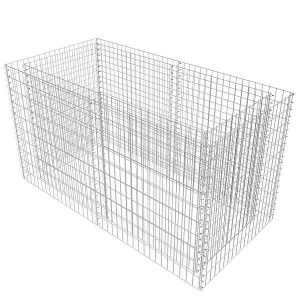 Gabioonkorv 180 × 90 × 100 cm, tsingitud teras – hõbedane