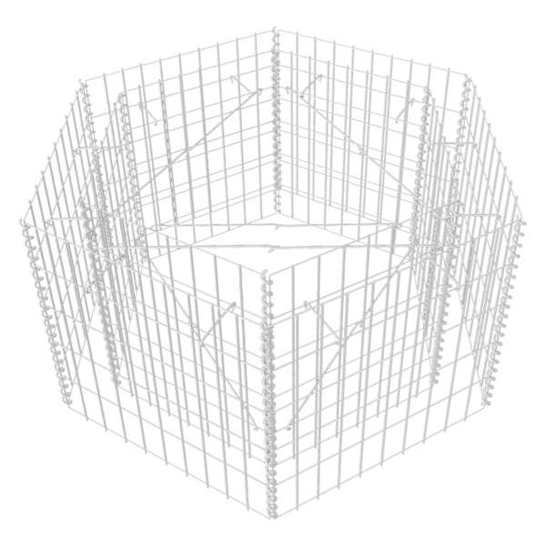 Gabioonkorv 100 × 90 × 50 cm, tsingitud teras – hõbedane