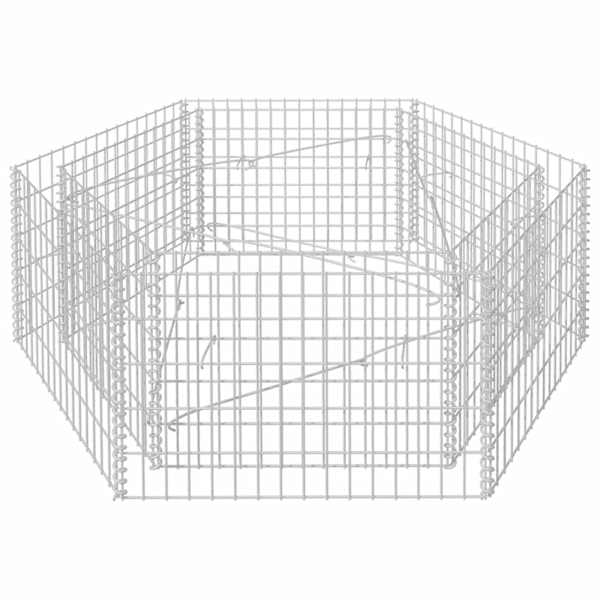 Gabioonkorv 160 × 140 × 50 cm, tsingitud teras – hõbedane