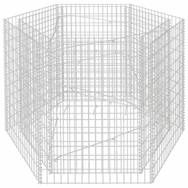 Gabioonkorv 160 × 140 × 100 cm, tsingitud teras – hõbedane