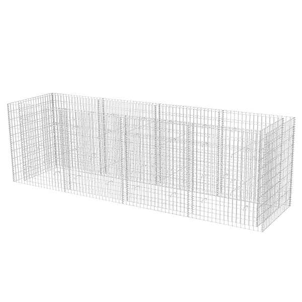 Gabioonkorv 360 × 90 × 100 cm, tsingitud teras – hõbedane