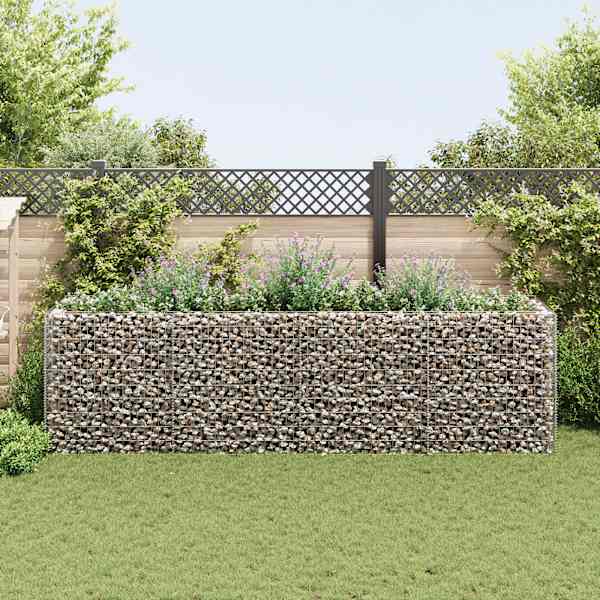 Gabioonkorv 360 × 90 × 100 cm, tsingitud teras – hõbedane