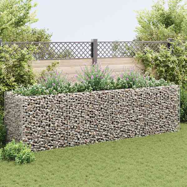 Gabioonkorv 360 × 90 × 100 cm, tsingitud teras – hõbedane