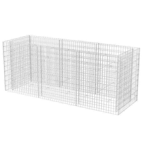 Gabioonkorv 270 × 90 × 100 cm, tsingitud teras – hõbedane