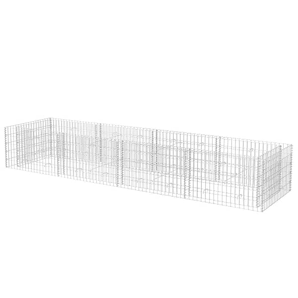 Gabioonkorv 360 × 90 × 50 cm, tsingitud teras – hõbedane