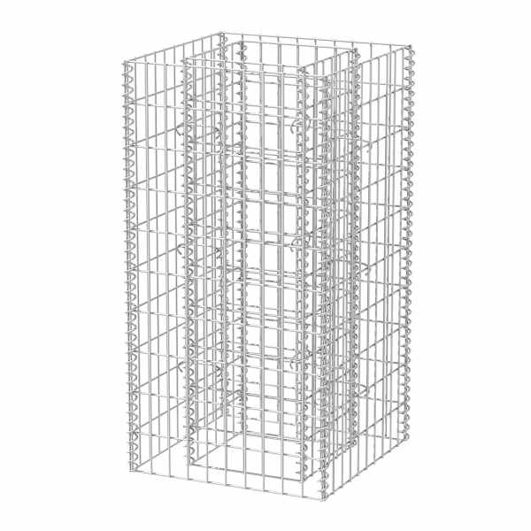 Gabioonkorv 50 × 50 × 100 cm, tsingitud teras – hõbedane