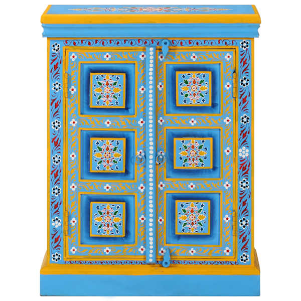 Kummutkapp, mangopuidust, türkiis, käsitsi maalitud