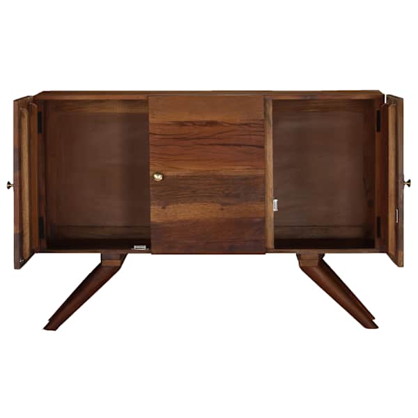 Puhvetkapp, pruun, taaskasutatud puidust, 110 × 30 × 75 cm