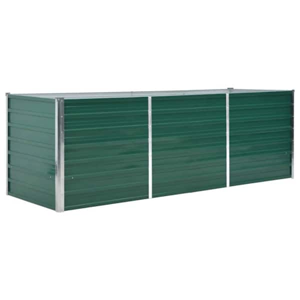 Peenrakast 240 × 80 × 77 cm, tsingitud teras – roheline