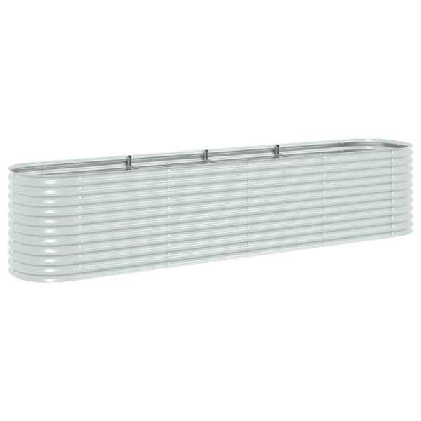Peenrakast 400 × 80 × 81 cm, tsingitud teras – hõbedane