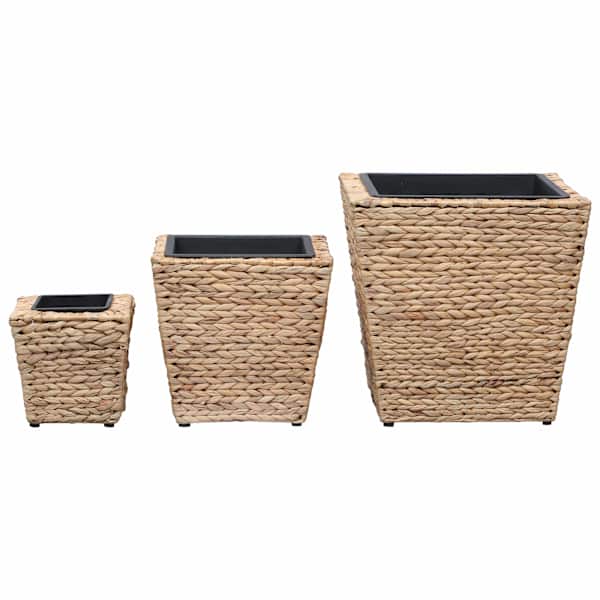 Taimekast 40 × 40 × 40 cm, vesihüatsint + terasraam – helepruun – 3 tk