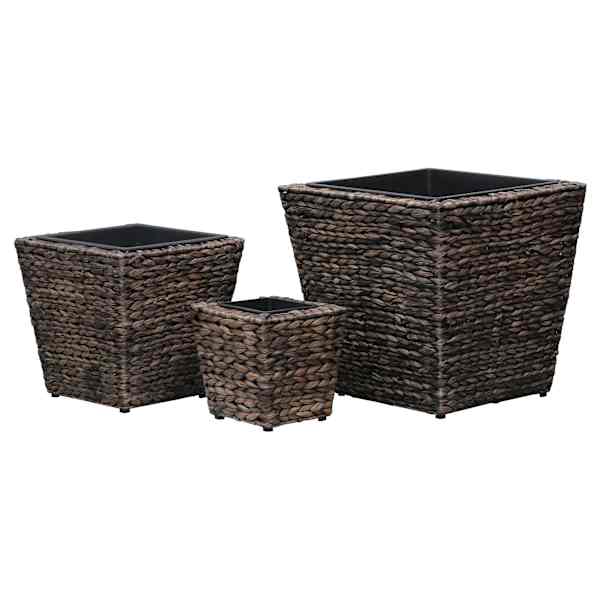Taimekast 40 × 40 × 40 cm, vesihüatsint + terasraam – pruun – 3 tk
