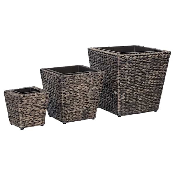 Taimekast 40 × 40 × 40 cm, vesihüatsint + terasraam – pruun – 3 tk