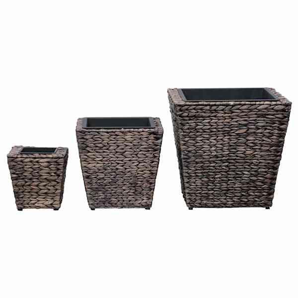 Taimekast 40 × 40 × 40 cm, vesihüatsint + terasraam – pruun – 3 tk