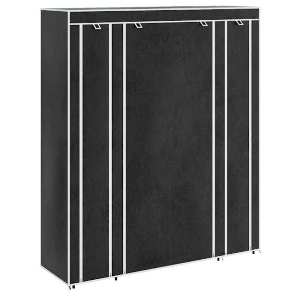 Kangast kapp sektsioonide ja torudega 45 × 150 × 176 cm, must