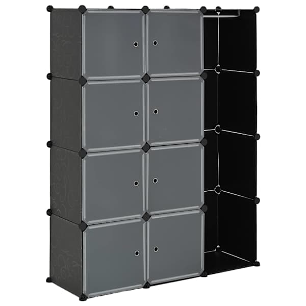 Kapp 9 sektsiooniga, must ja valge, 109 × 36,5 × 143 cm