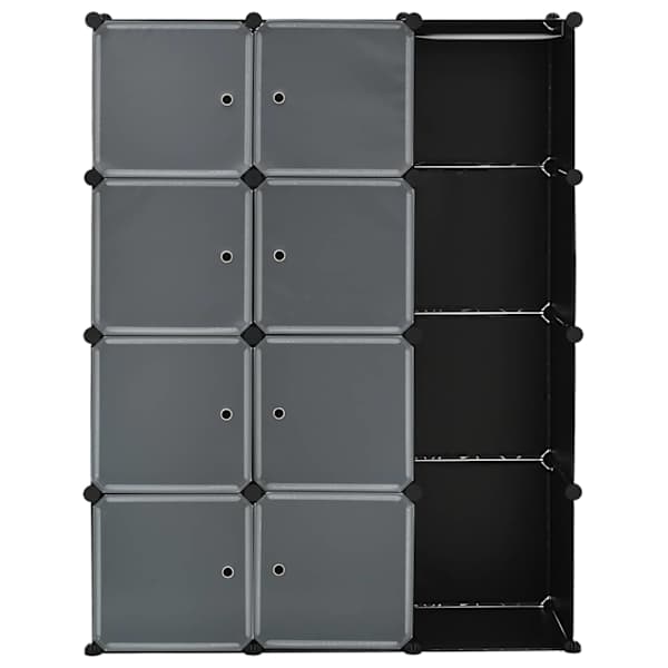 Kapp 9 sektsiooniga, must ja valge, 109 × 36,5 × 143 cm