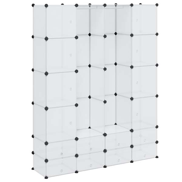 Modulaarne kapp 18 sektsiooni, valge 37 × 146 × 180,5 cm