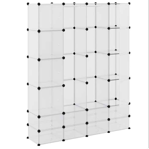 Modulaarne kapp 18 sektsiooni, valge 37 × 146 × 180,5 cm