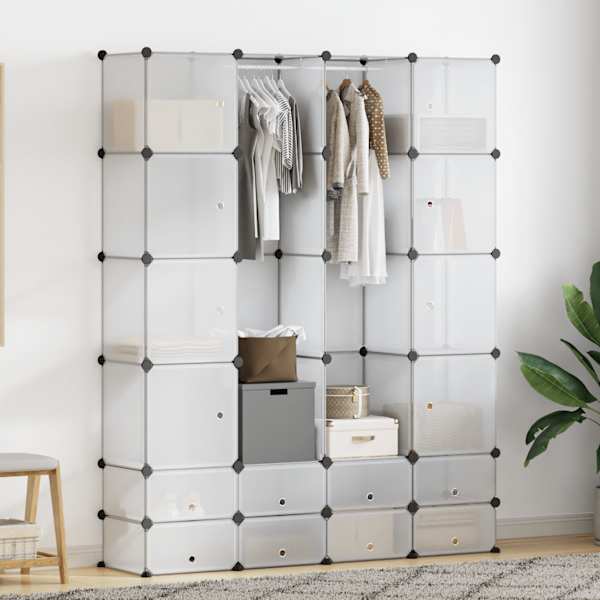 Modulaarne kapp 18 sektsiooni, valge 37 × 146 × 180,5 cm