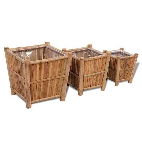Peenrakast 40 × 40 × 40 cm, bambus – 3 tk