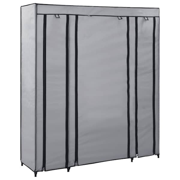 Sektsioonide ja torudega kapp, hall, 150 × 45 × 176 cm, kangast