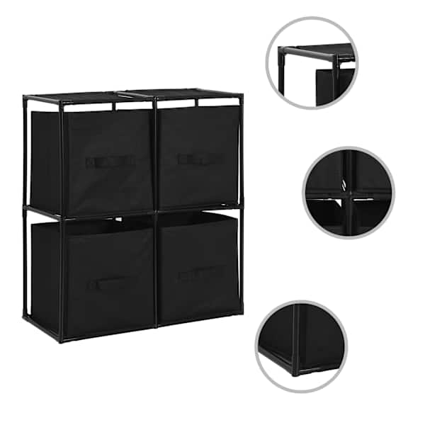 Hoiukapp nelja kangast korviga, must, 63 × 30 × 71 cm, teras