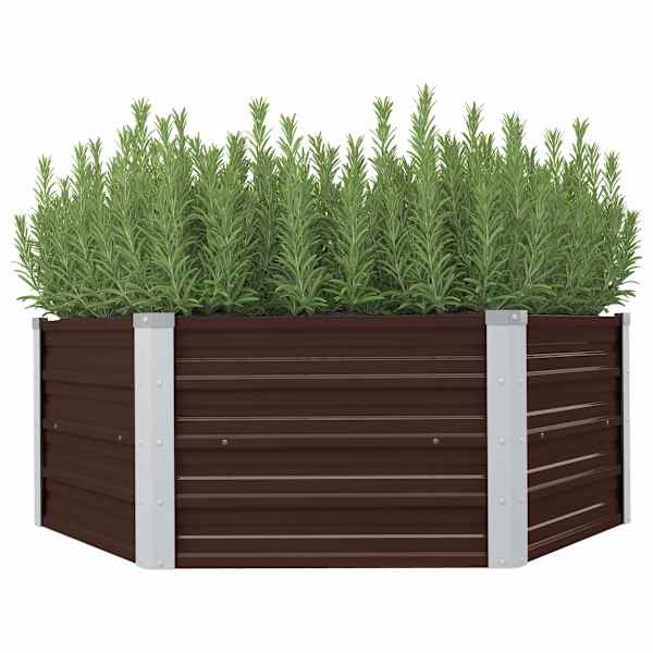 Peenrakast 129 × 129 × 45 cm, tsingitud teras – pruun