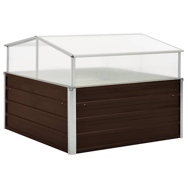 Taimekast kasvuhoonekattega 100 × 100 × 85 cm – pruun