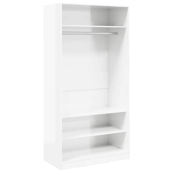 Garderoob kõrgläikega valge 100 × 50 × 200 cm tehispuit