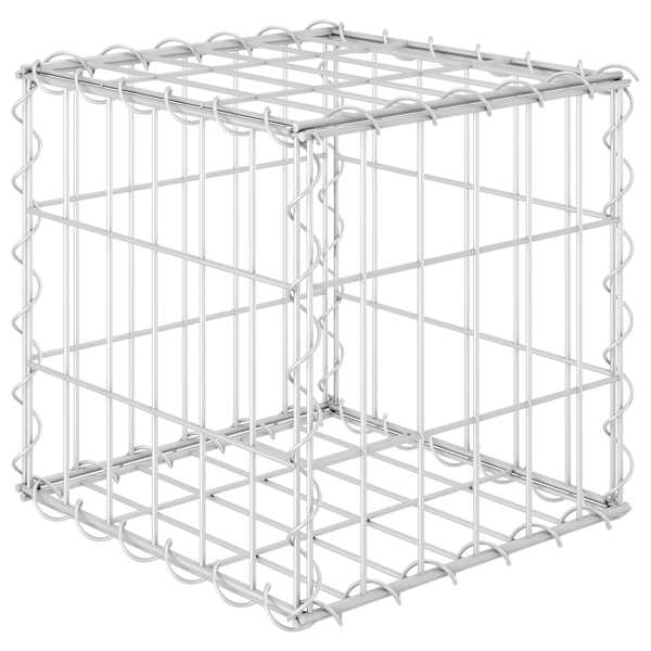 Gabioonkorv 30 × 30 × 30 cm, terastraat – hõbedane