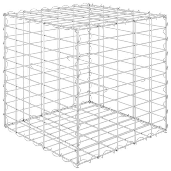 Gabioonkorv 50 × 50 × 50 cm, terastraat – hõbedane