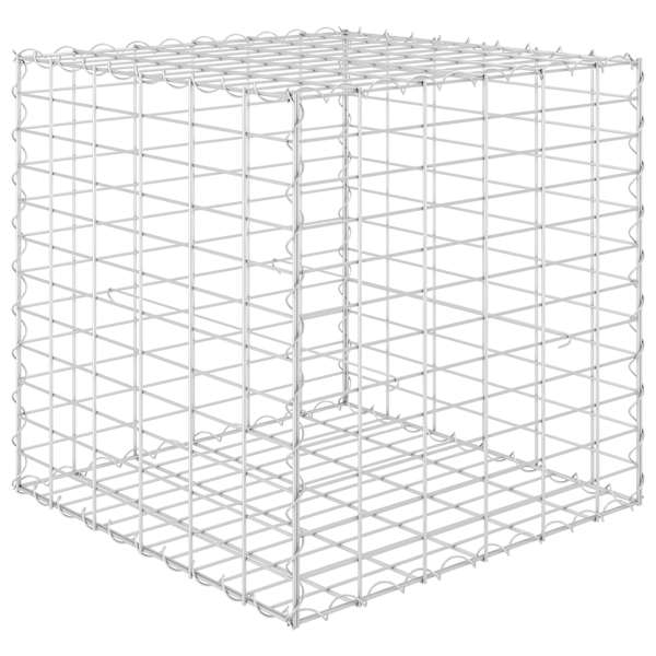 Gabioonkorv 60 × 60 × 60 cm, terastraat – hõbedane