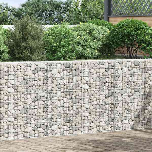 Gabioonkorv 100 × 20 × 150 cm, tsingitud teras – hõbedane