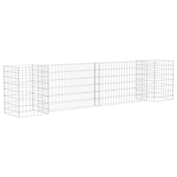 Gabioonkorv 260 × 40 × 60 cm, terastraat – hõbedane