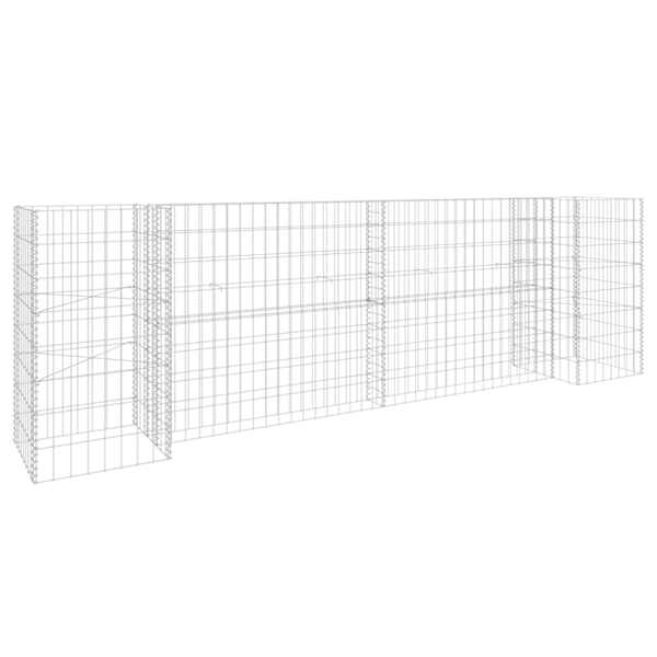 Gabioonkorv 260 × 40 × 80 cm, terastraat – hõbedane
