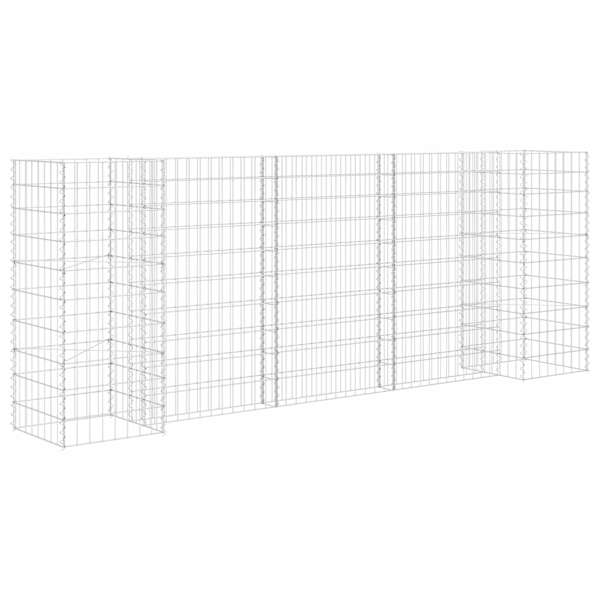 Gabioonkorv 260 × 40 × 100 cm, terastraat – hõbedane