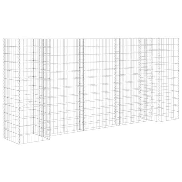 Gabioonkorv 260 × 40 × 120 cm, terastraat – hõbedane